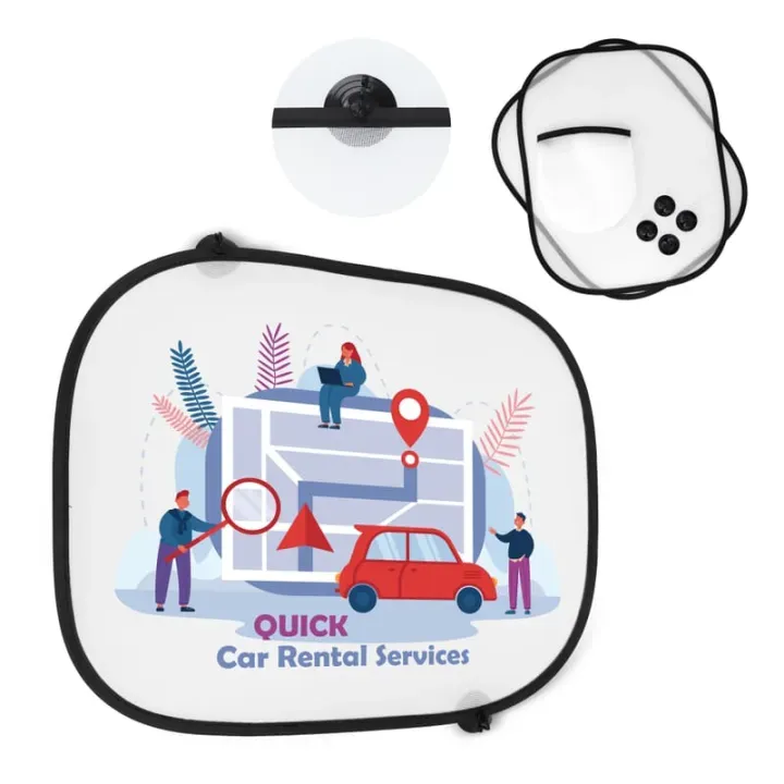 Car window sunshade, set of 2 with pouch sublimation - LT90732 (gadzety reklamowe)